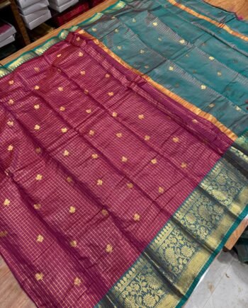 Banarasi Zari Checks Saree - 1