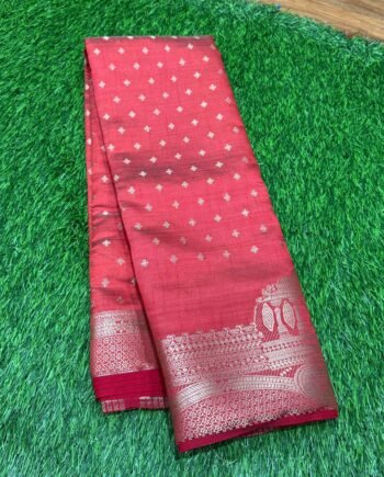 Tussar Semi Silk Saree - Allover Butta with Thanga Theerrr Border - 13