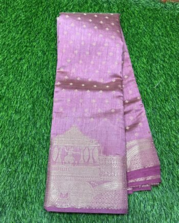 Tussar Semi Silk Saree - Allover Butta with Thanga Theerrr Border - 11
