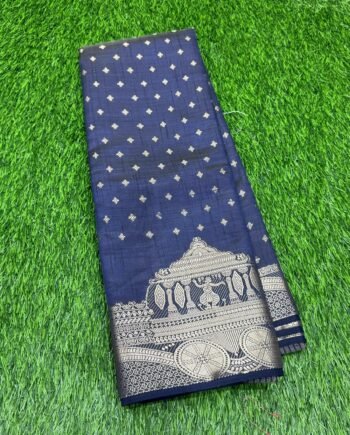 Tussar Semi Silk Saree - Allover Butta with Thanga Theerrr Border - 12