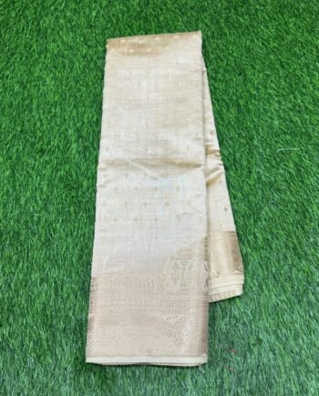 Tussar Semi Silk Saree - Allover Butta with Thanga Theerrr Border - 9
