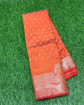 Tussar Semi Silk Saree - Allover Butta with Thanga Theerrr Border - 7