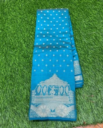 Tussar Semi Silk Saree - Allover Butta with Thanga Theerrr Border - 8