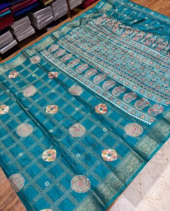 Shibori Binny Semo Silk Saree with Zari Kattam - 3