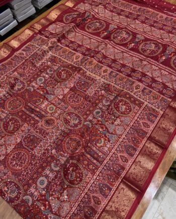 Pashmina Georgette Saree with Allover Sequence with Position Prints - 5