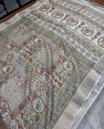 Pashmina Georgette Saree with Allover Sequence with Position Prints - 3