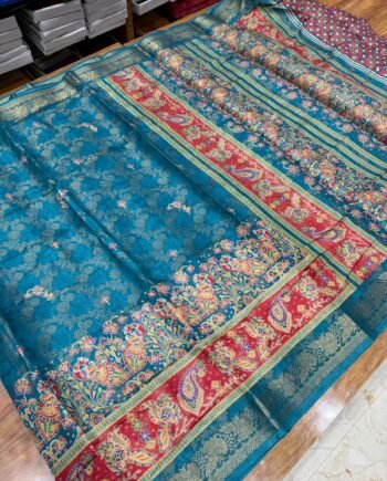 Kalamkari binny semi silk saree - 5