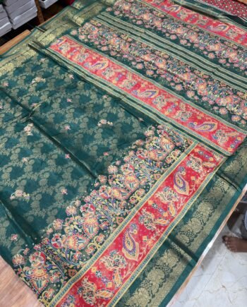 Kalamkari binny semi silk saree - 3