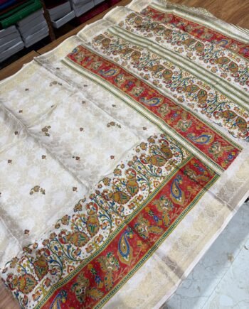 Kalamkari binny semi silk saree - 4