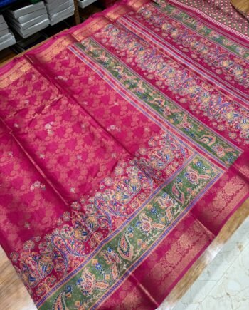 Kalamkari binny semi silk saree - 1