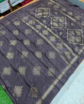 Kollam Foil Print Crepe Saree - 10