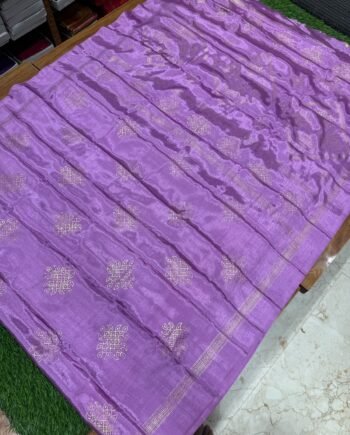 Kollam Foil Print Crepe Saree - 8