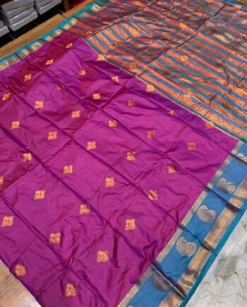 Korvai Semi Silk Saree with Rettapetta Border - 8
