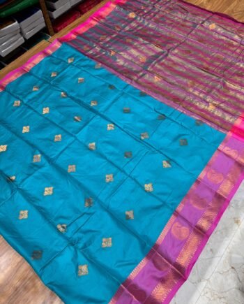 Korvai Semi Silk Saree with Rettapetta Border - 5