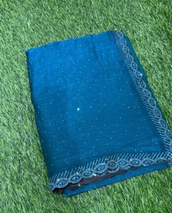 Space Silk Saree with Stone Work Allover - 9