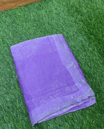 Space Silk Saree with Stone Work Allover - 8