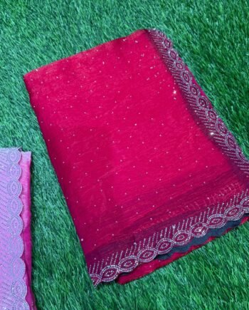 Space Silk Saree with Stone Work Allover - 2