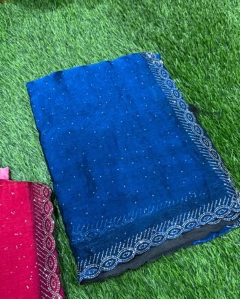 Space Silk Saree with Stone Work Allover - 3